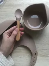 Juego de alimentación de colores para niños, Baberos de silicona de grado alimenticio, plato de bebé, tazón de succión sin silicona, vajilla para niños, babero impermeable, cuchara suelta BPA