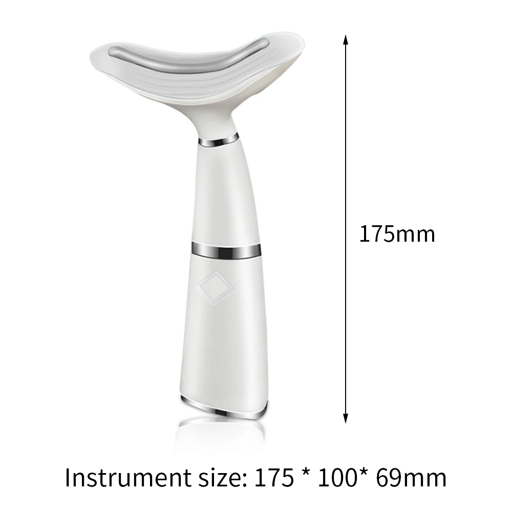 Pescoço e Face Cores Fóton Terapia Lifting Ferramenta Ipl Vibração Pele Apertar Reduzir Queixo Duplo Anti-rugas Remover Dispositivo 3 Led 14 3 cores led fóton terapia pescoço e