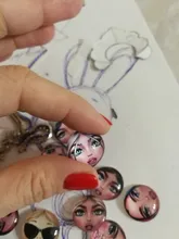 Botones a presión de 18mm para cara de niña, 10 Uds. Redondas mixtas, foto de cristal, cabujón, estilo para pulseras a presión de 18mm, regalo de joyería