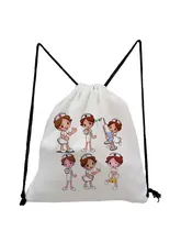 

Children Birthday Party Favors Cartoon School Backpack Girls Drawstring Bag Nurse Printed String Storage Bag Women Soft Back Bag