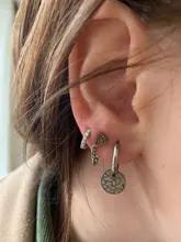 CANNER-pendientes redondos de Plata de Ley 925 auténtica para mujer, Micro incrustaciones, aros, joyería de diamante de circonio, 6, 7, 8, 9mm