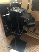 Black 4 Blades Heat Powered Stove Fan Eco Fireplace Wood Burner Quiet Energy Saving Home