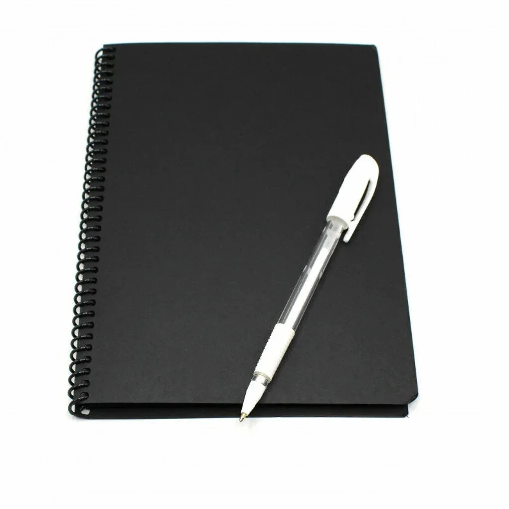 Black Leaf Spiral Notebook (16X23 Cm / 6.25X9.05 Inch) 40 Sheets