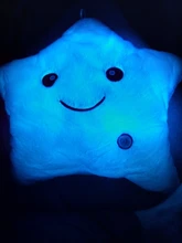34CM Creative Toy Luminous Pillow Soft Stuffed Plush Glowing Colorful Stars Cushion Led