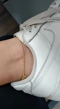 Tobillera de acero inoxidable para mujer, cadena de Color dorado, joyería para fiesta en la playa, verano, 304 cm(9 23,5 ) de largo, 1 pieza, 2/8