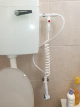 Handheld Toilet Bidet-Sprayer-Set Switch Cleaning-Tool Retractable Spring-Hose-Adapter