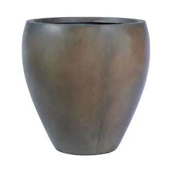

Round Pot smooth curved-28.5x28.5x30 cm-Brown ice