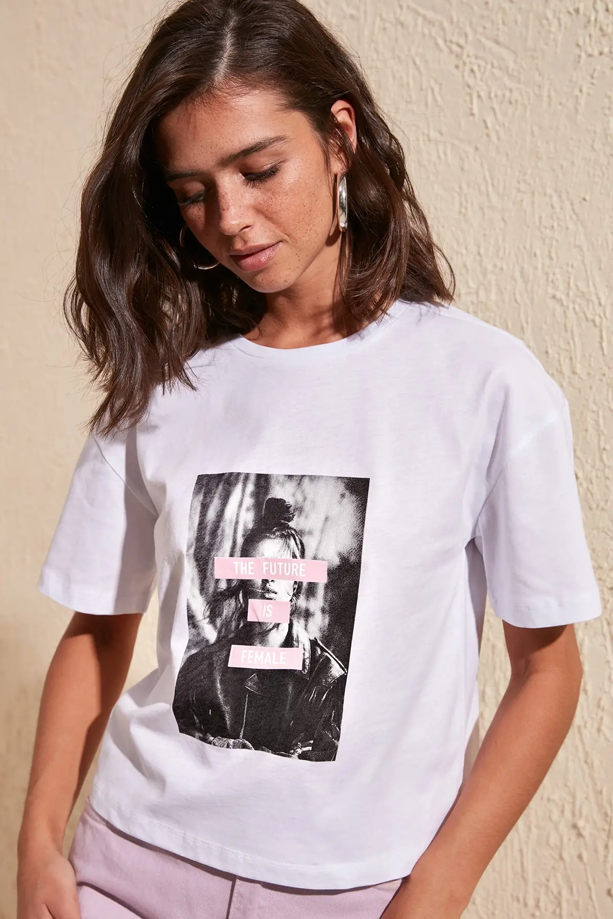 

Trendyol Printed Semi-Fitted Knitted T-Shirt TWOSS20TS1031