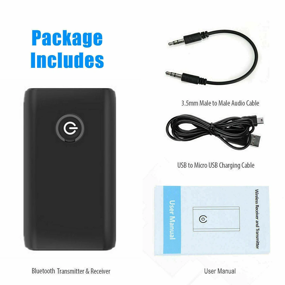 2 in 1 Bluetooth 5 0 Transmitter Receiver Wireless Hifi Music Audio 3 5mm Jack USB Aux Adapter Stereo Headphones for Car PC TV