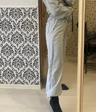 Wide Leg-Trousers Tracksuit-Pants Joggers Grey Women Clothing Y2k High-Waist Korean Fashion