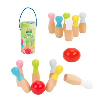 

Wooden TOY BIRILLI COLORATI SKITTLES LEGNOLAND and bowling GAME 9X18CM