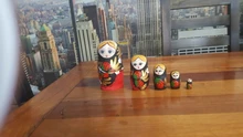 Matryoshka-Muñeca de madera de 5 capas con pintura rusa, muñeco clásico de fresa de la suerte, decoración para el hogar, #38