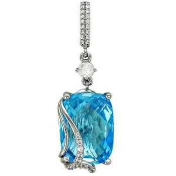 

Esthete pendant with Topaz and cubic zirconia in white gold