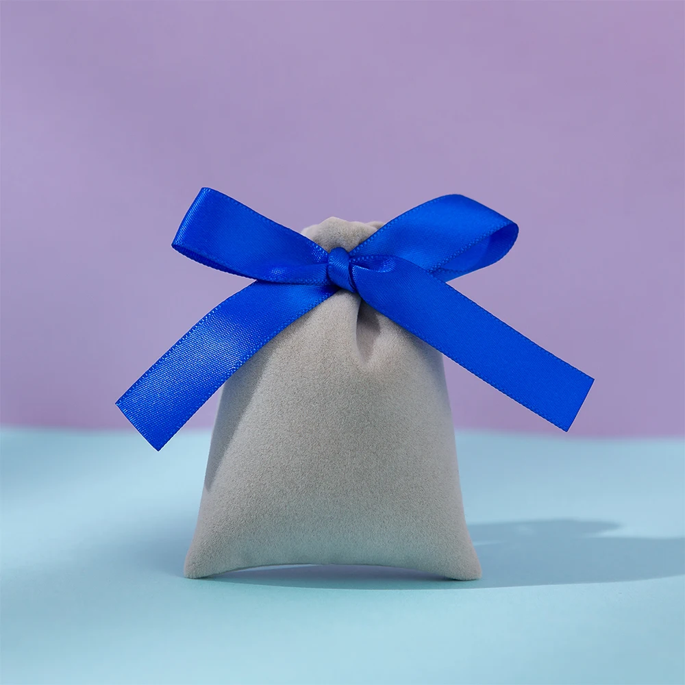 Luxury Beige Velvet Jewelry and Gift Pouches - Set of 10