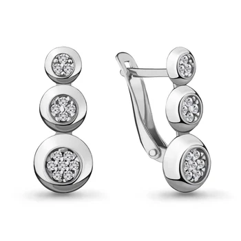 

AQUAMARINE earrings with cubic zirconia, silver 925