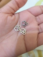 30 Uds. De dijes de pata de perro, colgante de Color plateado bronce tibetano de 13x11mm, fabricación de joyas antiguas DIY, artesanía hecha a mano