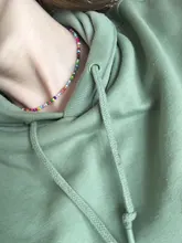 Collares de Cuentas pequeñas de estilo bohemio para mujer, Gargantilla corta Bohemia, colgante, collar, joyería de cuello fresca, 14 colores