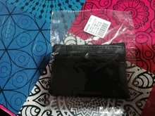 Tarjetero suave para hombre y mujer, Cartera de cuero con cremallera, Mini monedero negro