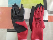 Guantes de trabajo GMG CE EN388, protección de seguridad de nitrilo suave, color rojo y negro, a prueba de aceite, mecánicos, 6 pares, gran oferta