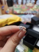 OEVAS Real 0,5-1 quilate D Color esmeralda, pendientes para las mujeres de calidad superior 100% de Plata de Ley 925 Plata brillante joyería de la boda