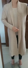 Cárdigan de punto largo y grueso para mujer, suéter de manga larga, cárdigan informal, ropa de calle, suéter de punto abierto, Invierno