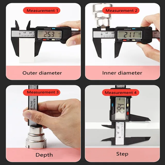 Calibrador Digital electrónico de 150mm y 100mm, Dial de fibra de carbono,  calibrador Vernier, micrómetro, herramienta de medición, regla Digital  Dengxun unisex