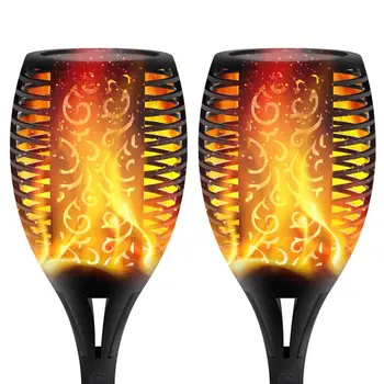 

2 Pack Solar Torch Lights Waterproof Flickering Flame Outdoor Landscape Decoration Path Light for Garden Patio Deck Yard