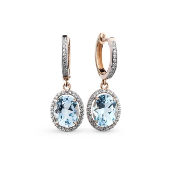 

Gold earrings with Topaz and cubic zirconia sunlight sample 585