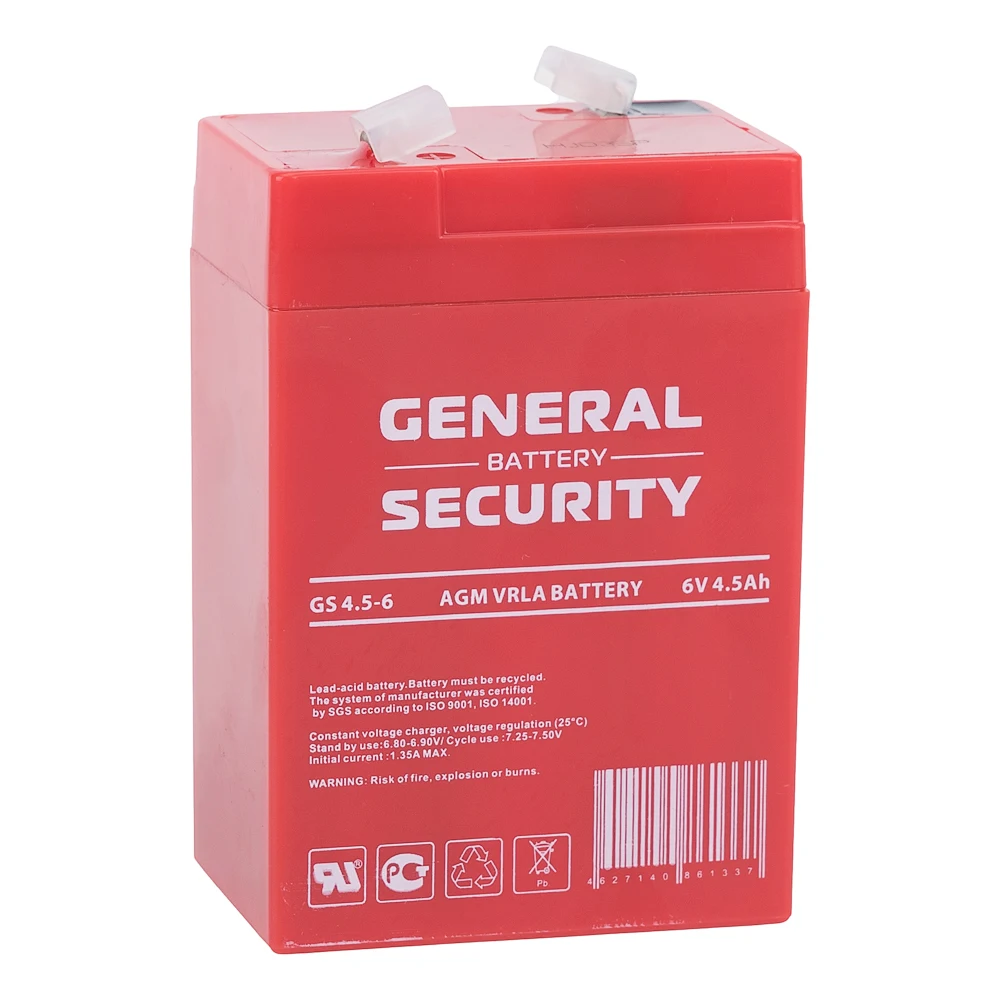 Аккумулятор General Security GS 6 вольт 4.5 Ач свинцовый для детской машинки | Электроника