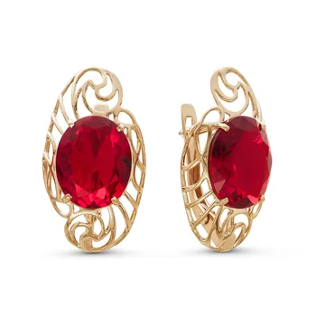 

10-07046 mink gold 585 sterling silver earrings