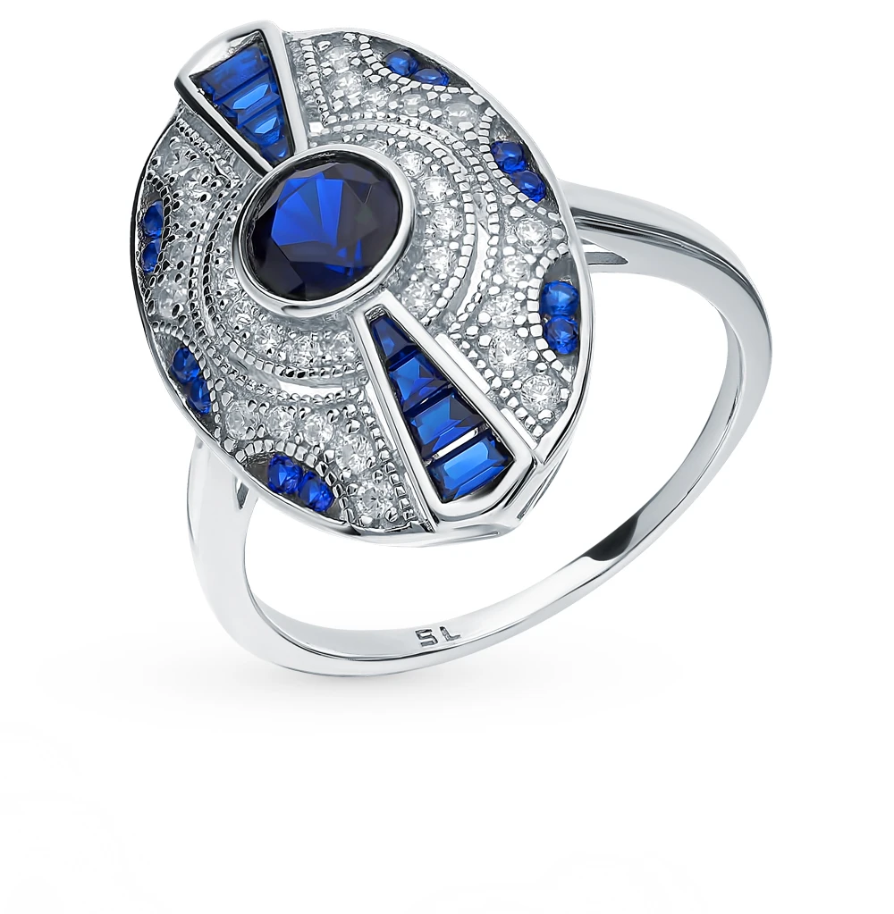 Серебряное кольцо с фианитами SUNLIGHT проба 925
