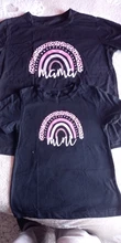 Camiseta a juego con estampado de Arco Iris para madre e hija, camiseta de manga corta con apariencia familiar, ropa de madre e hija, 1 unidad