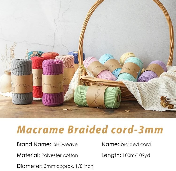 Macrame шнур 3 мм x109 yd мягкая Макраме Веревка для сумка из макраме настенный макраме поставки богемные Ловец снов DIY