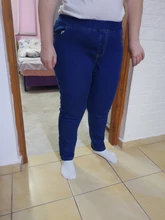 Skinny Jeans Trousers Pencil-Pants High-Waist Winter Plus-Size Women 6XL Velvet Stretch Denim