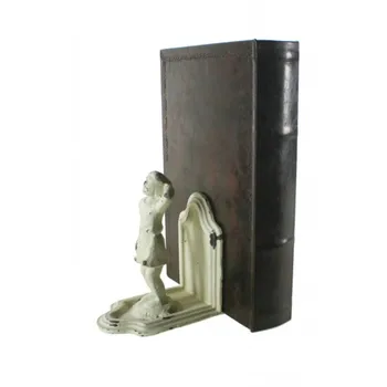 

Set of two bookend cast iron with figure. Measures: 16x12x8 cm.