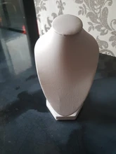 Negro/Blanco joyería collar de terciopelo Cadena de busto soporte Rack