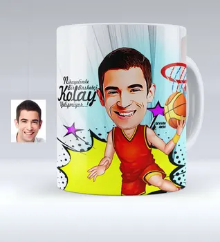 

Personalized Men Basketball Player Caricature Of White Mug cup-1