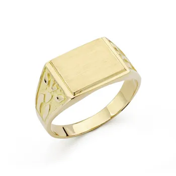 

Stamp 18k gold cadet carved rectangular [AB4809GR] -Customizable-RECORDING INCLUDED IN THE PRICE