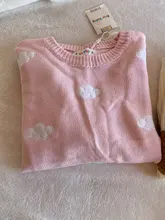 Suéteres holgados de manga larga para mujer, ropa de abrigo con nubes de viento, universidad, Invierno