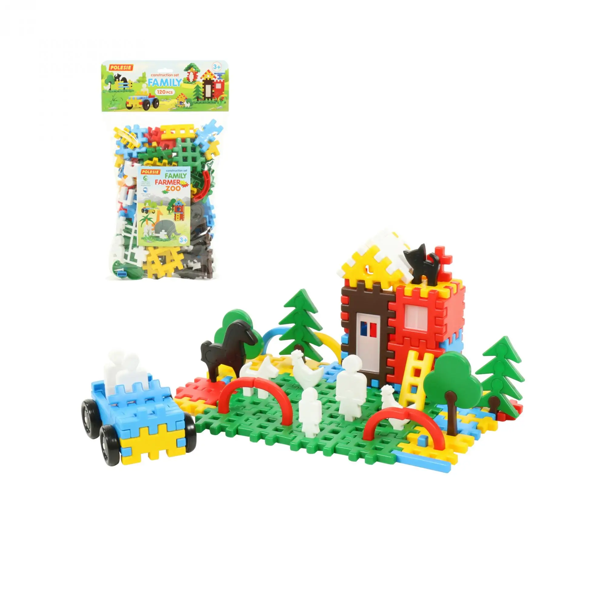 Stacking Blocks Polesie Constructor \&quotFamily\" (120 element. Bag in bag) toys for children kids game constructor blocks boys and girls |