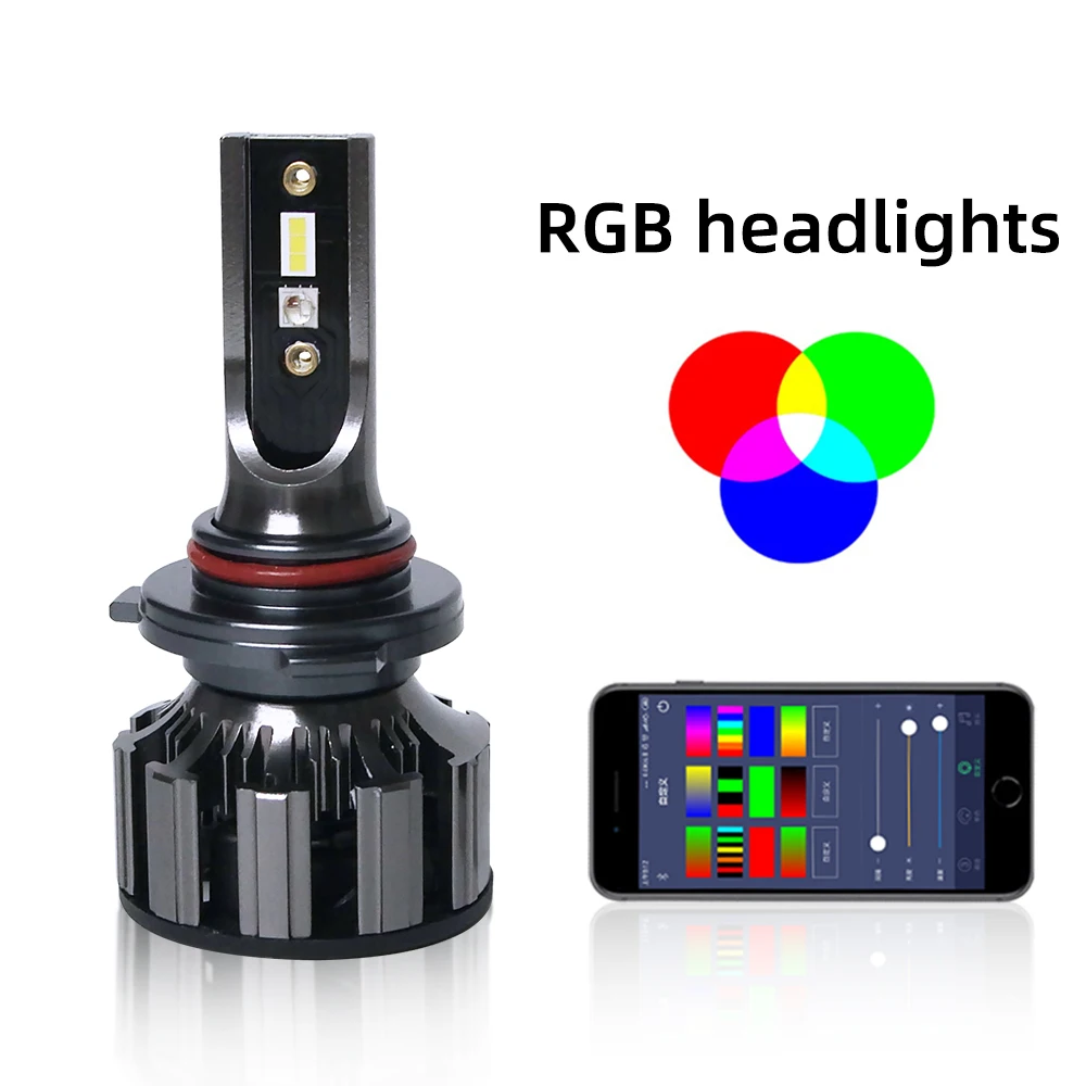 Новый RGB головной светильник Автомобильный светодиодный красочный управления