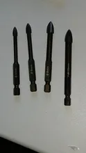 JUSTINLAU-broca de vidrio carburo de tungsteno, punto de aleación con 4 bordes de corte, brocas de punta de lanza cruzada de vidrio
