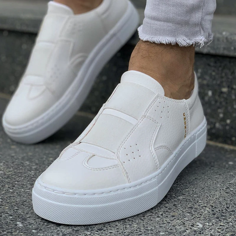 Chekich Men Casual Shoes for Men Sport High Sole Shoes Lace-up Men Sneakers Shoes Comfortable Flexible Fashion Style Leather Wedding Classic Shoes Breathable Walking Running Sneakers Tenis Zapatillas Hombre CH033
