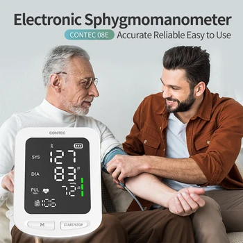 CONTEC Portable Automatic Digital Blood Pressure Monitor BP Monitor Monitoring Leval Sphygmomanometer Big LED Display 08C/08E 3