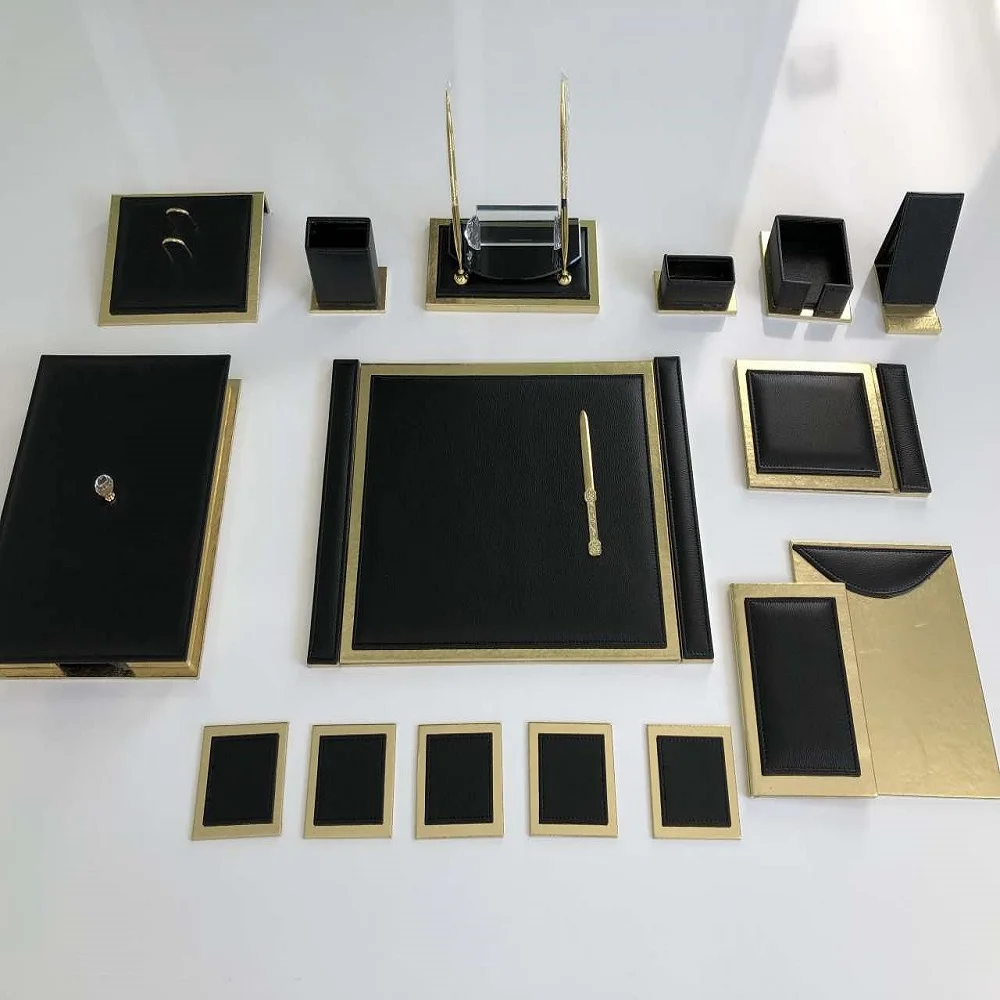 Elegant Beige and Gold Aesthetic Desk Mat, Gold Desk Accessories