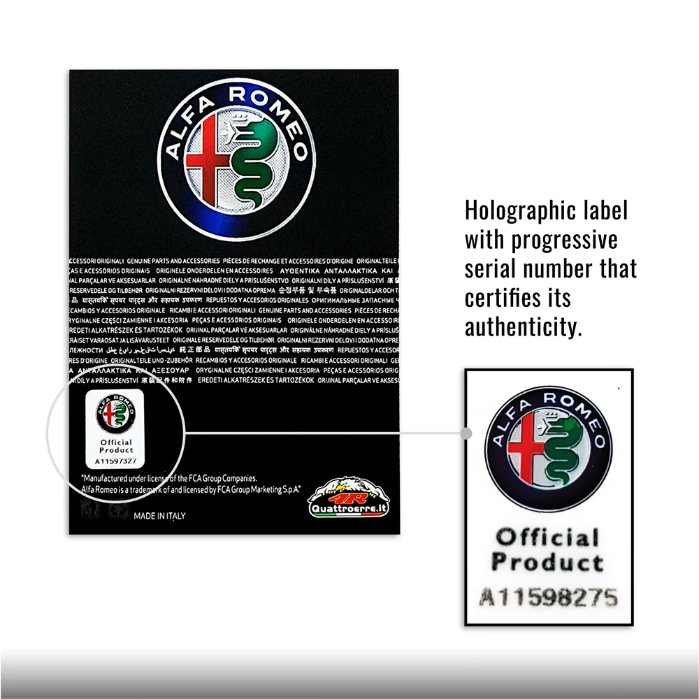 Alfa Romeo наклейка официальная 3D Quadrifoglio Verde 2 штуки Dx+ SX