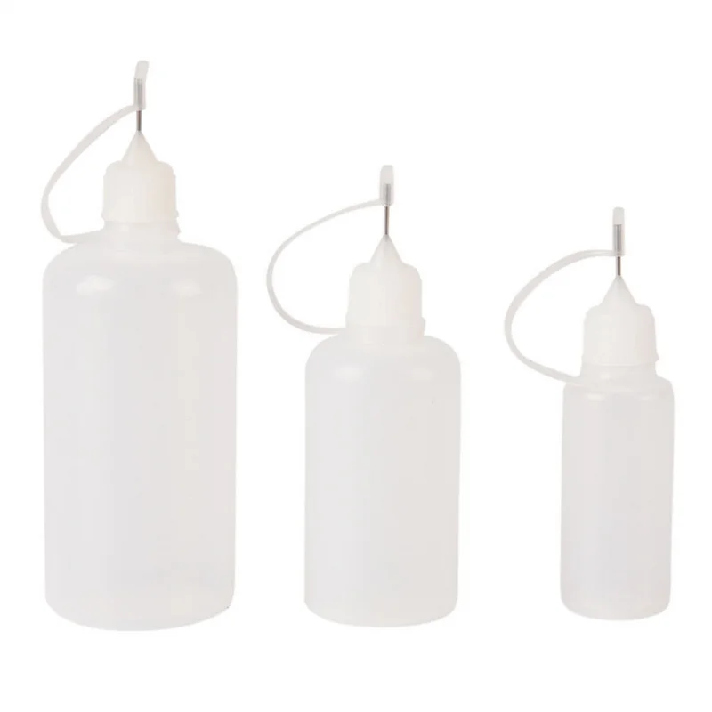5Pcs 5/10/20/30/50/100ML Resuable Needle Tip Glue Applicator Plastic Bottle Paper Quilling DIY Scrapbooking Paper Craft Tool refillable bottles glue applicator bottle