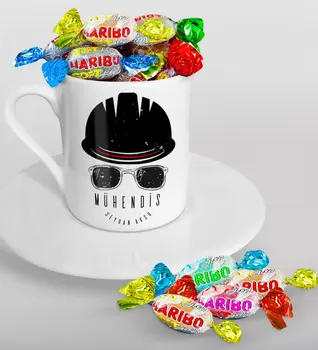 

Personalized Engineer Turkish coffee Cup and Haribo Candy Gift Set-4
