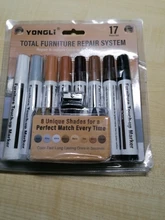 Juego de rotuladores y palos de relleno para muebles, Kit de restauración de arañazos de madera, 17 Uds.