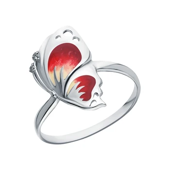 

Silver ring with enamel and cubic zirconium sunlight sample 925